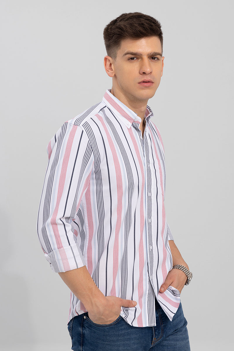 Balanced Stripe White Shirt