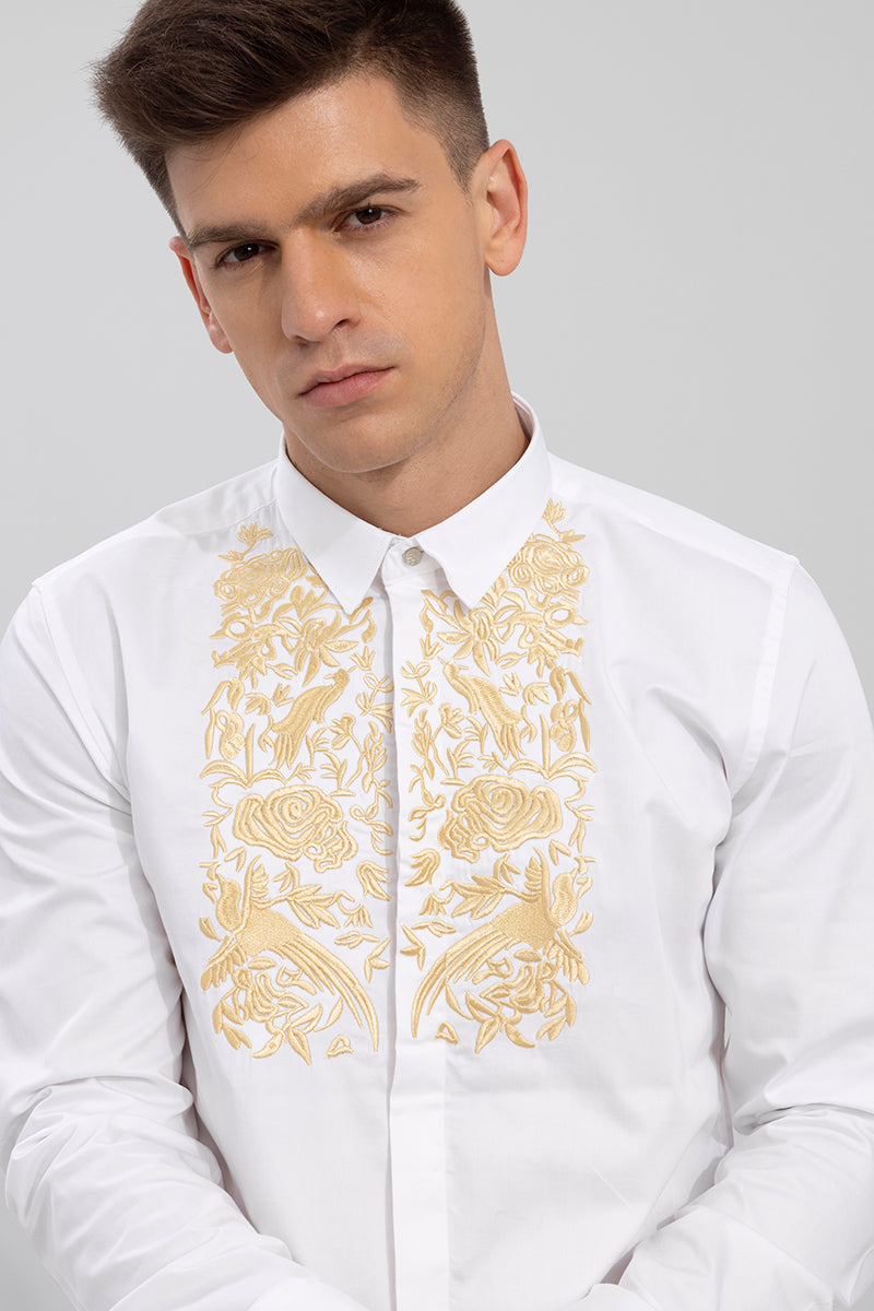 Grandiose White Embroidery Shirt