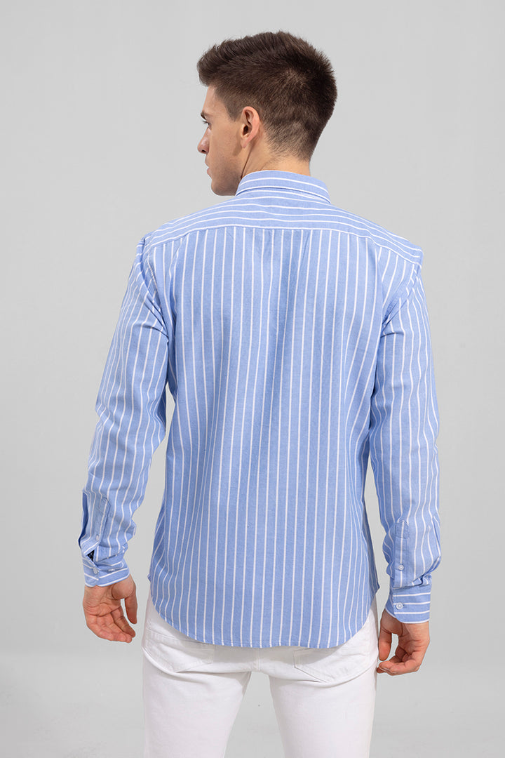 Roman Stripe Sea Blue Stripe Shirt