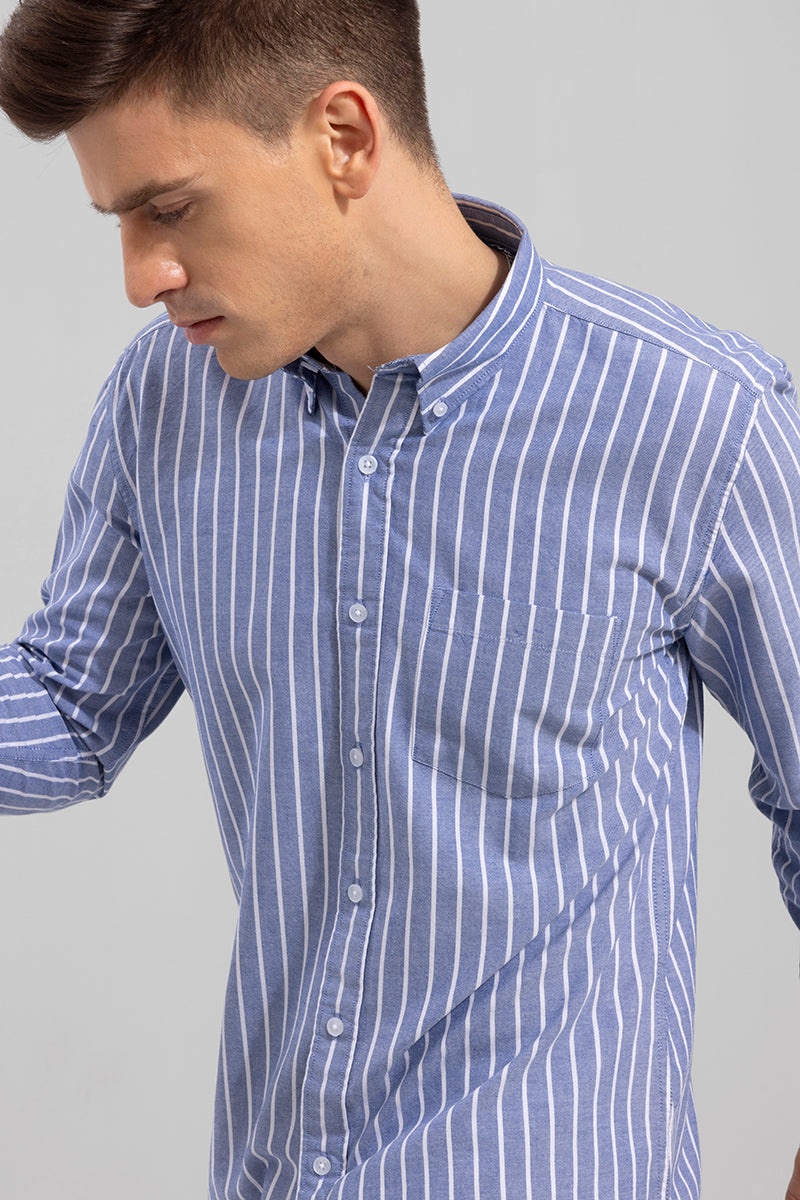 Roman Stripe Blue Stripe Shirt