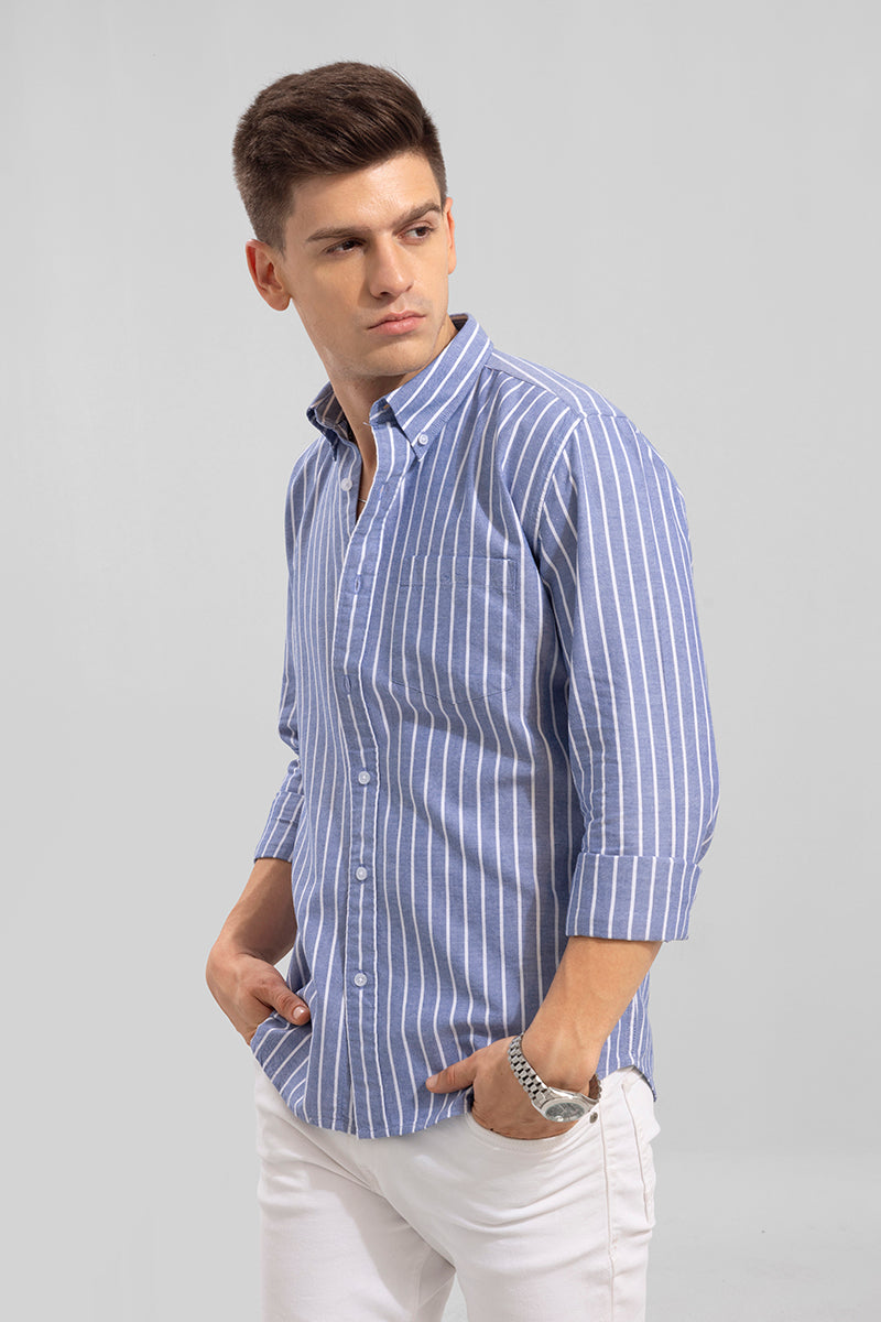 Roman Stripe Blue Stripe Shirt
