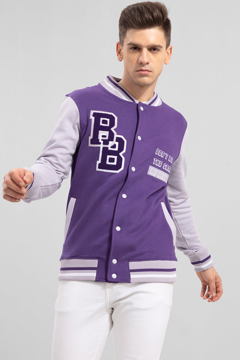 Purple and White Varsity Jacket