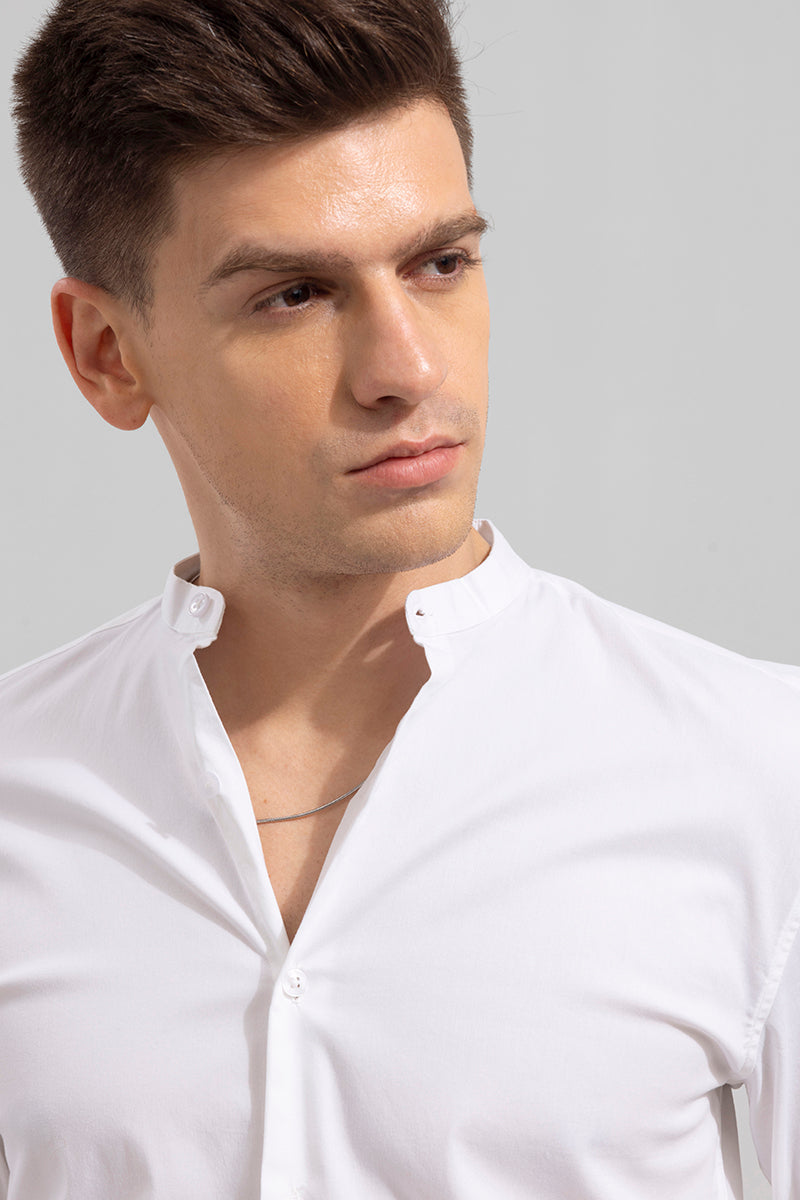 Chinese Collar White Shirt