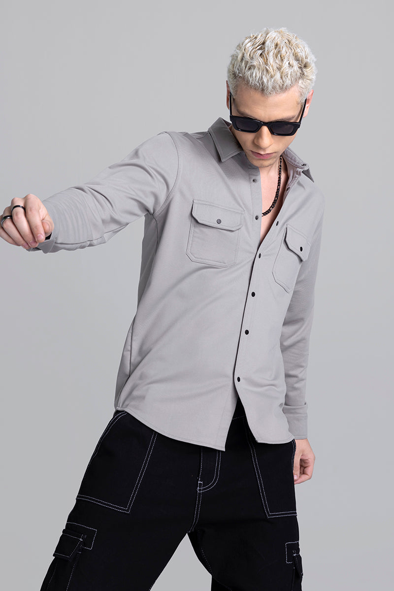 Dual Pocket Light Grey Shirt