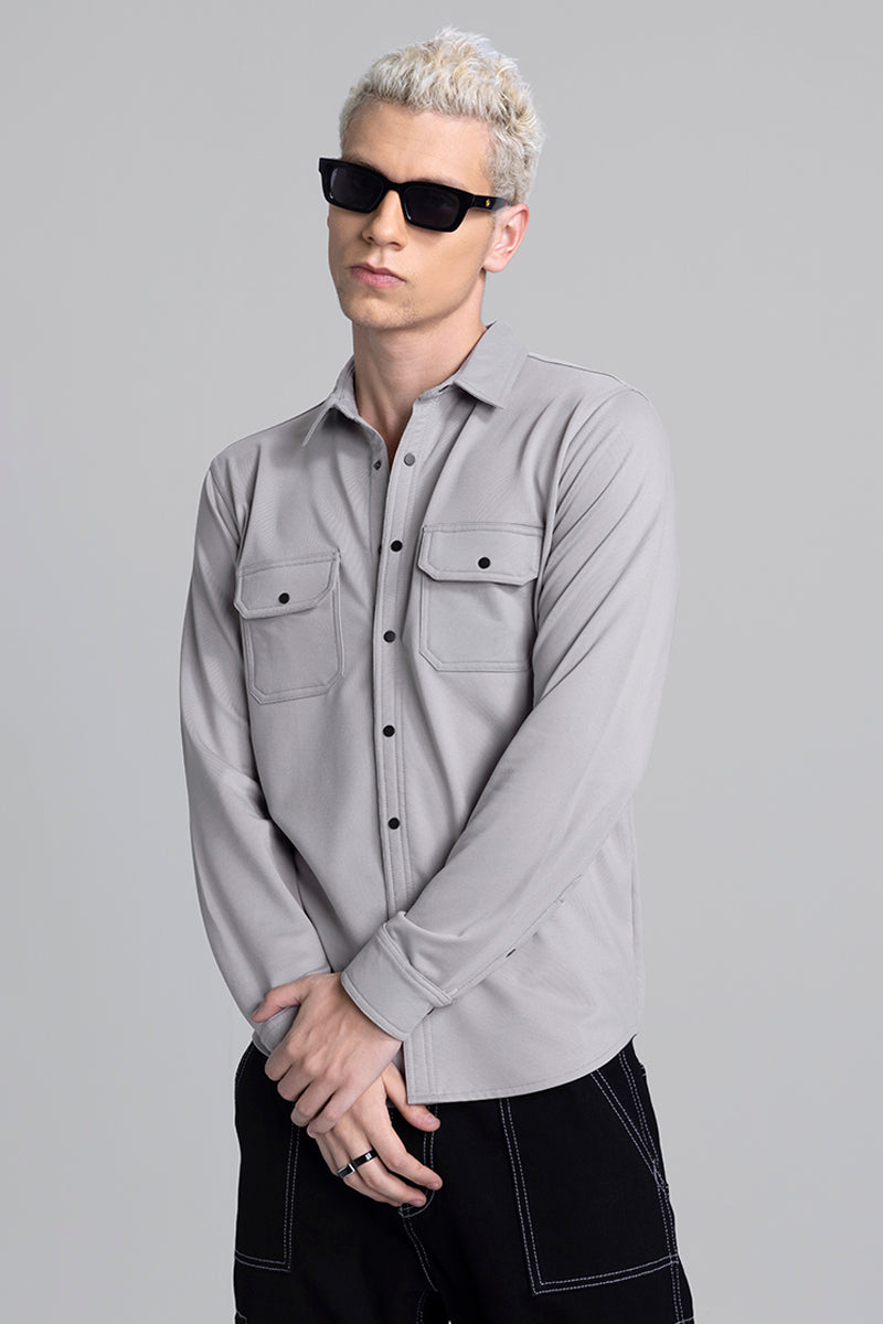 Dual Pocket Light Grey Shirt