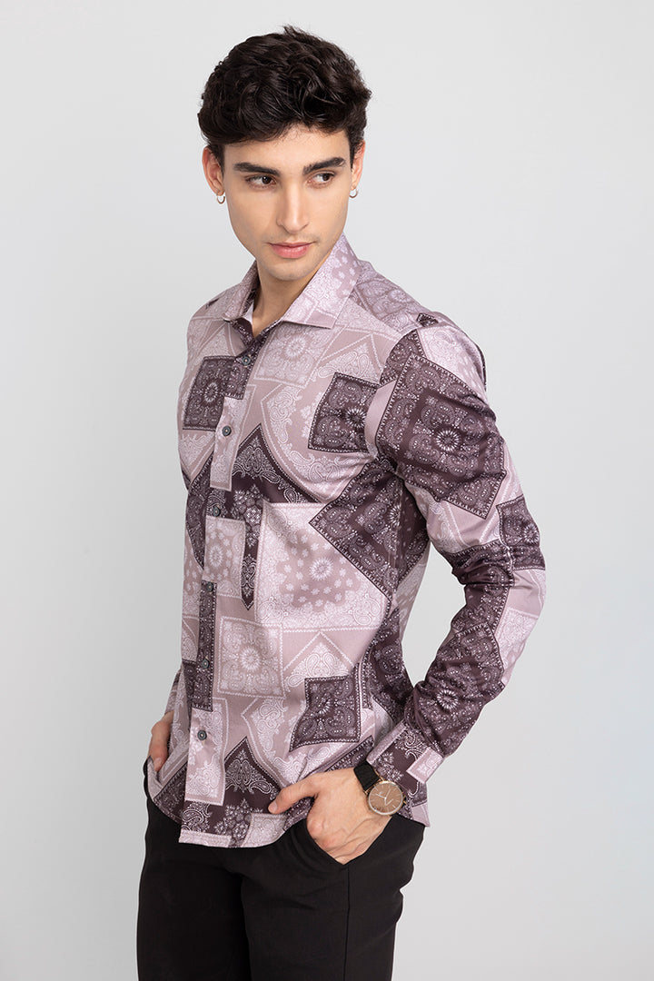 Middle East Bandana Print Rose Beige Shirt