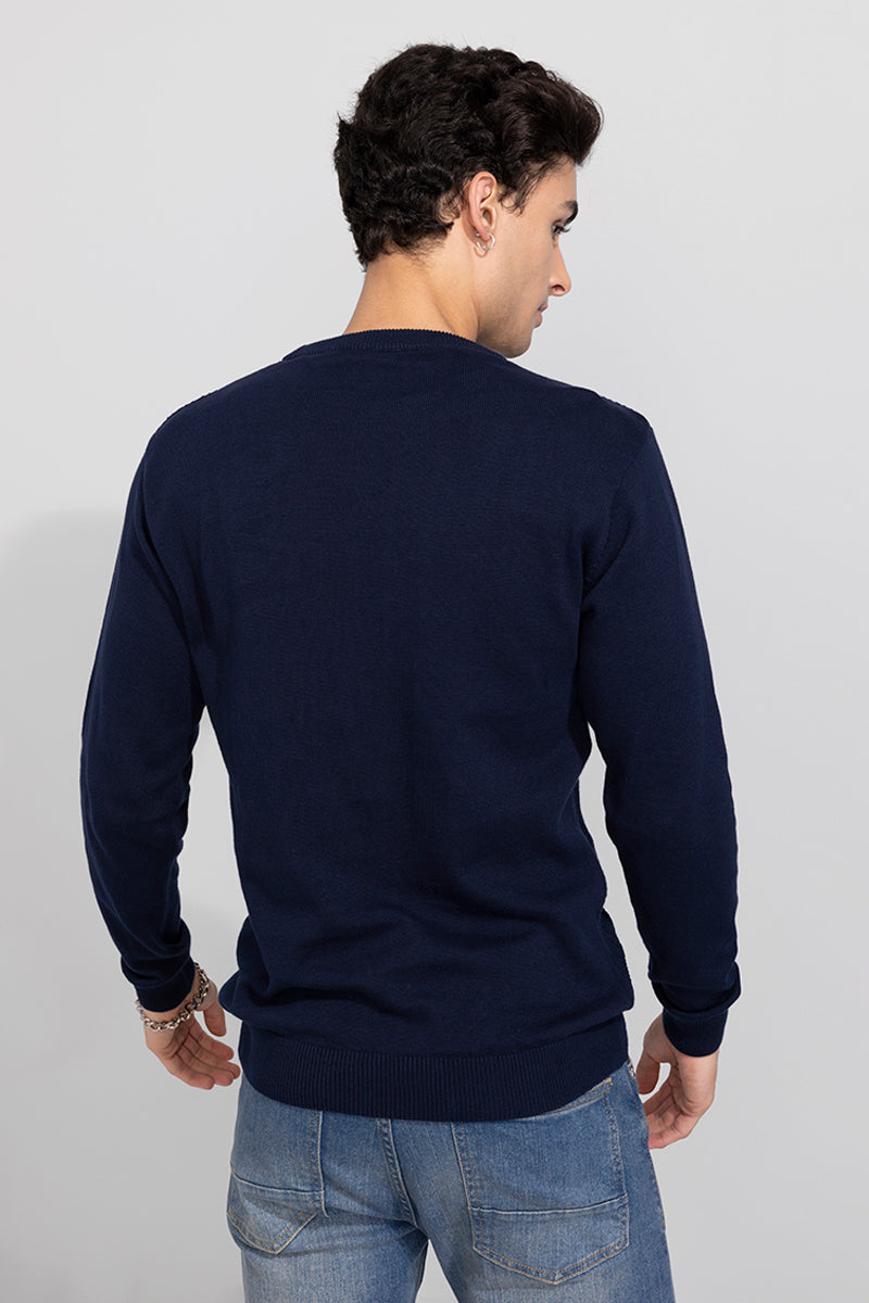Buy Men's Zestos Navy Sweater Online | SNITCH