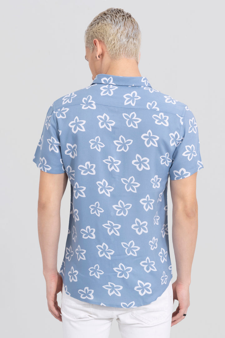 Twig Flower Sky Blue Shirt