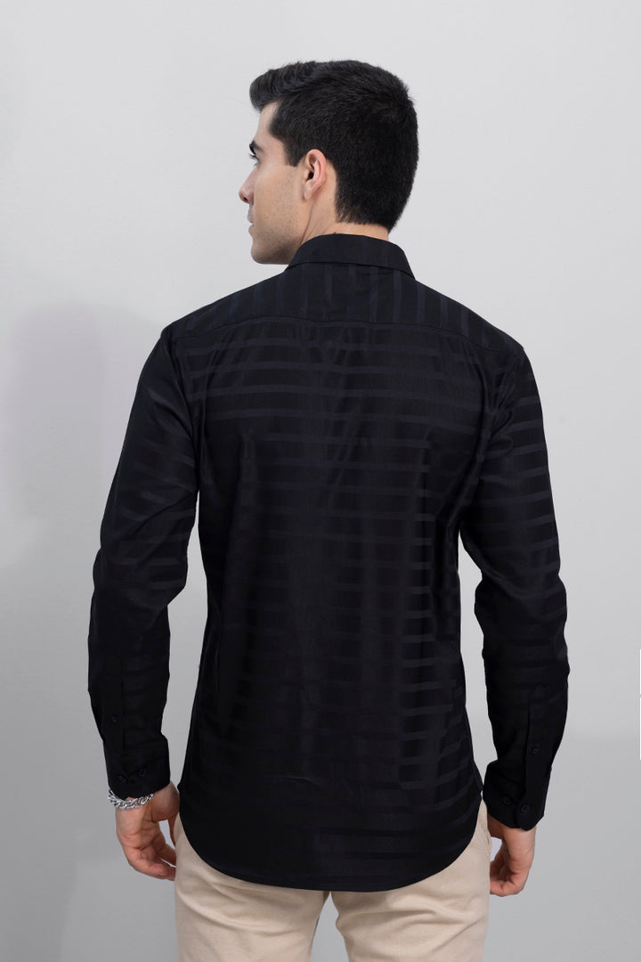 Engraved Stripe Black Shirt