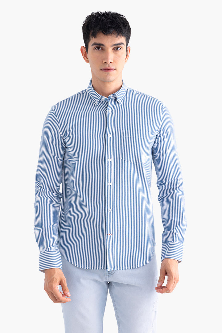 Pin Stripe Blue Shirt