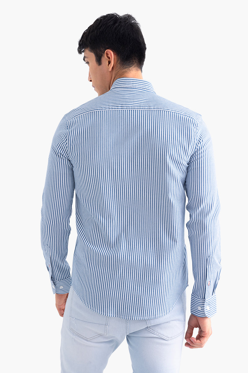 Pin Stripe Blue Shirt