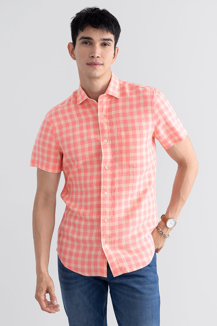 Lavish Flamingo Pink Linen Shirt