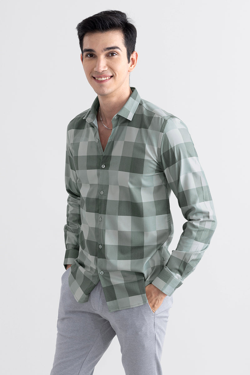 Monochrome Green Checks Shirt