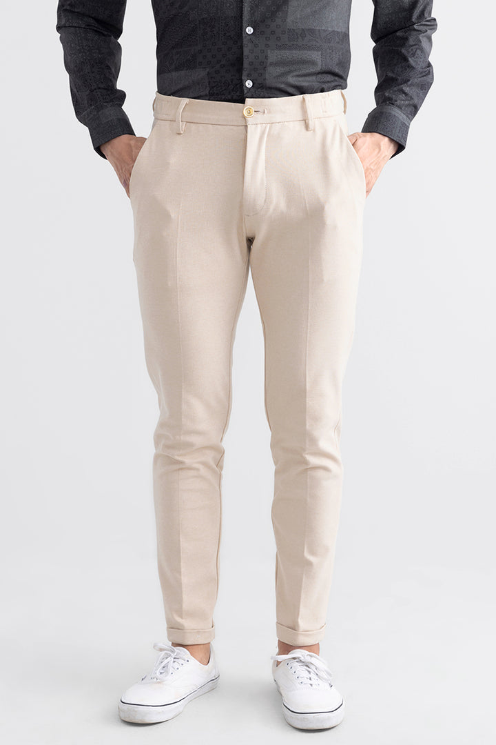 Towny Beige Knitted Chino