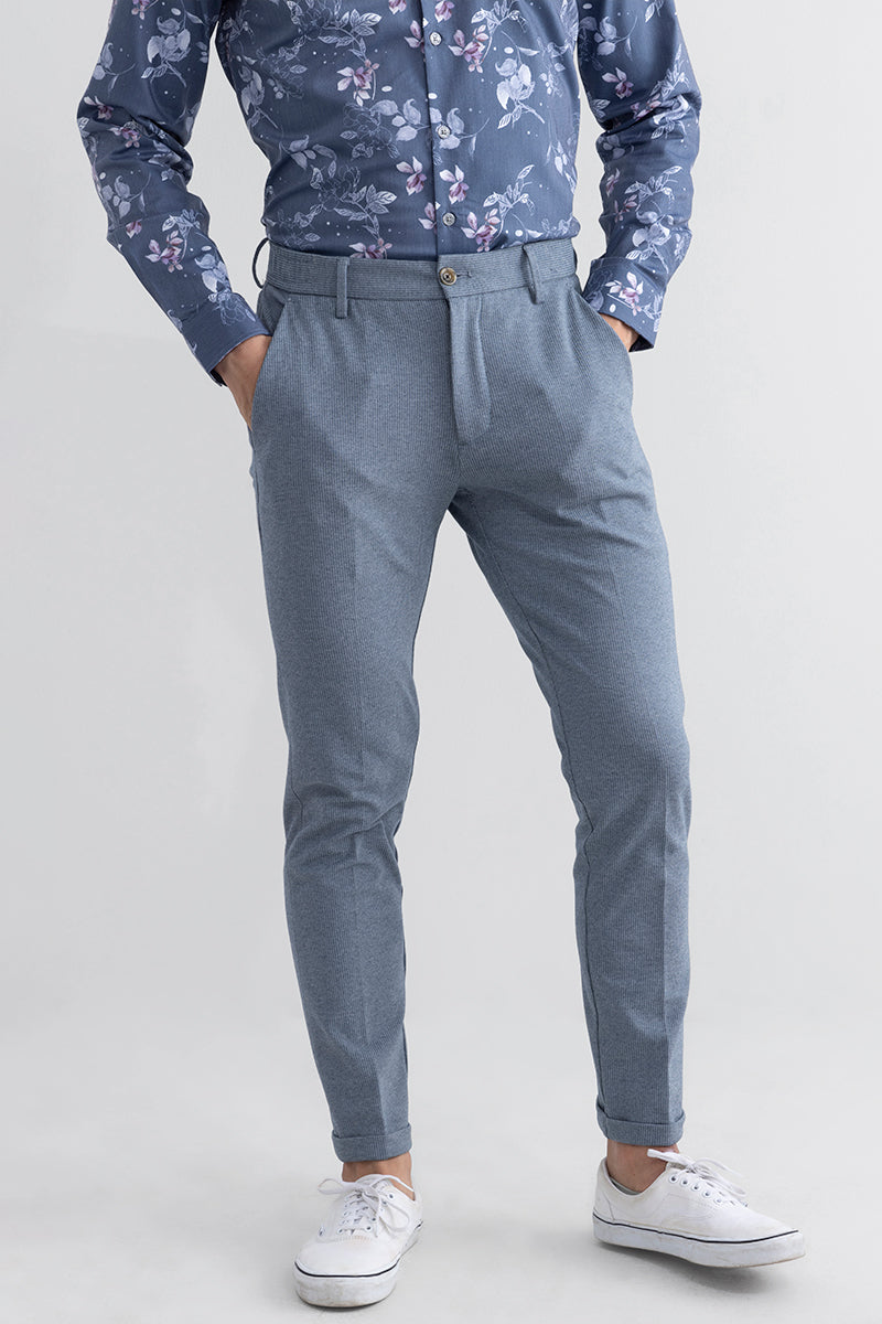 Towny Blue Knitted Chino
