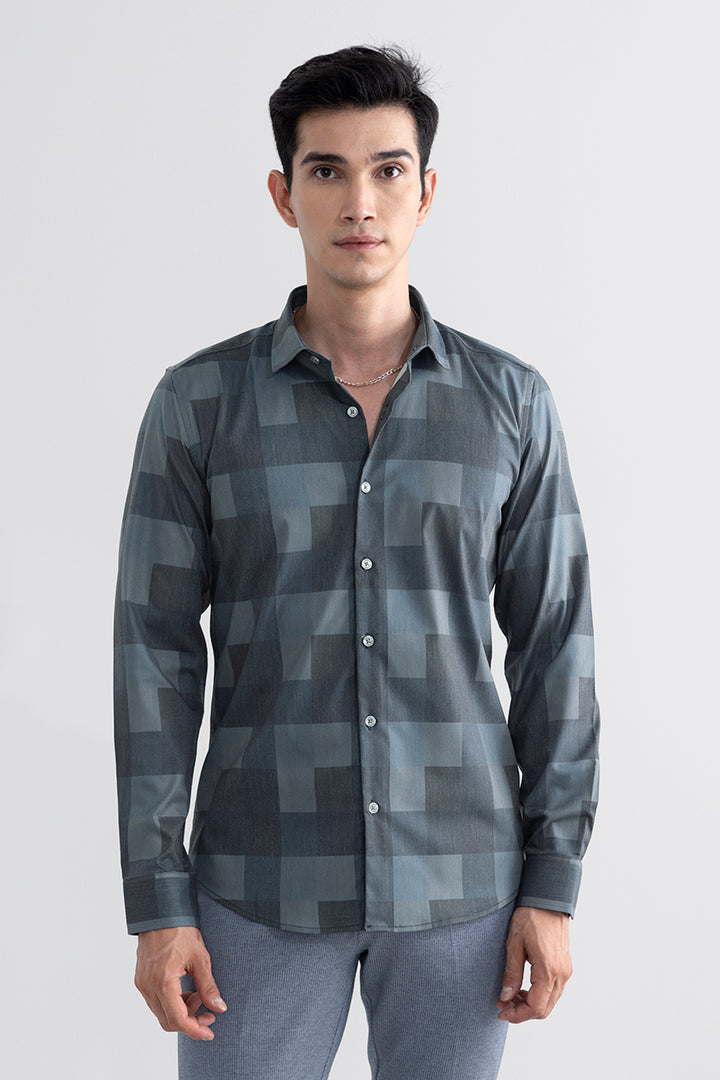 Monochrome Grey Checks Shirt