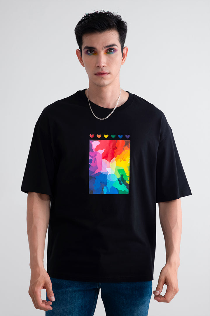 People Pride Black Oversized T-Shirt