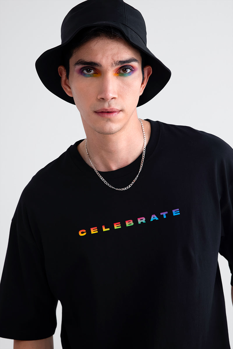 Celebrate Black Oversized T-Shirt