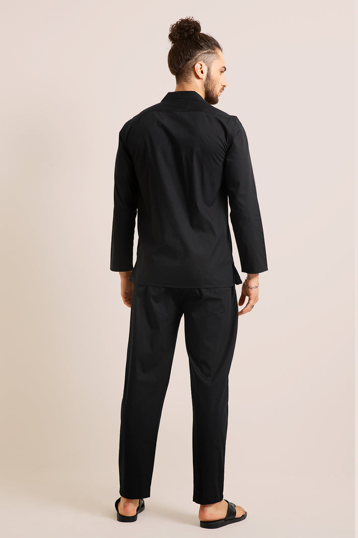 Solid Black Night Suit - SNITCH