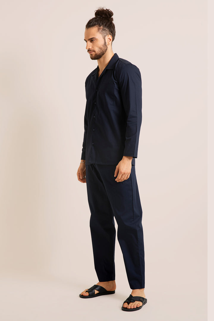Solid Navy Night Suit - SNITCH
