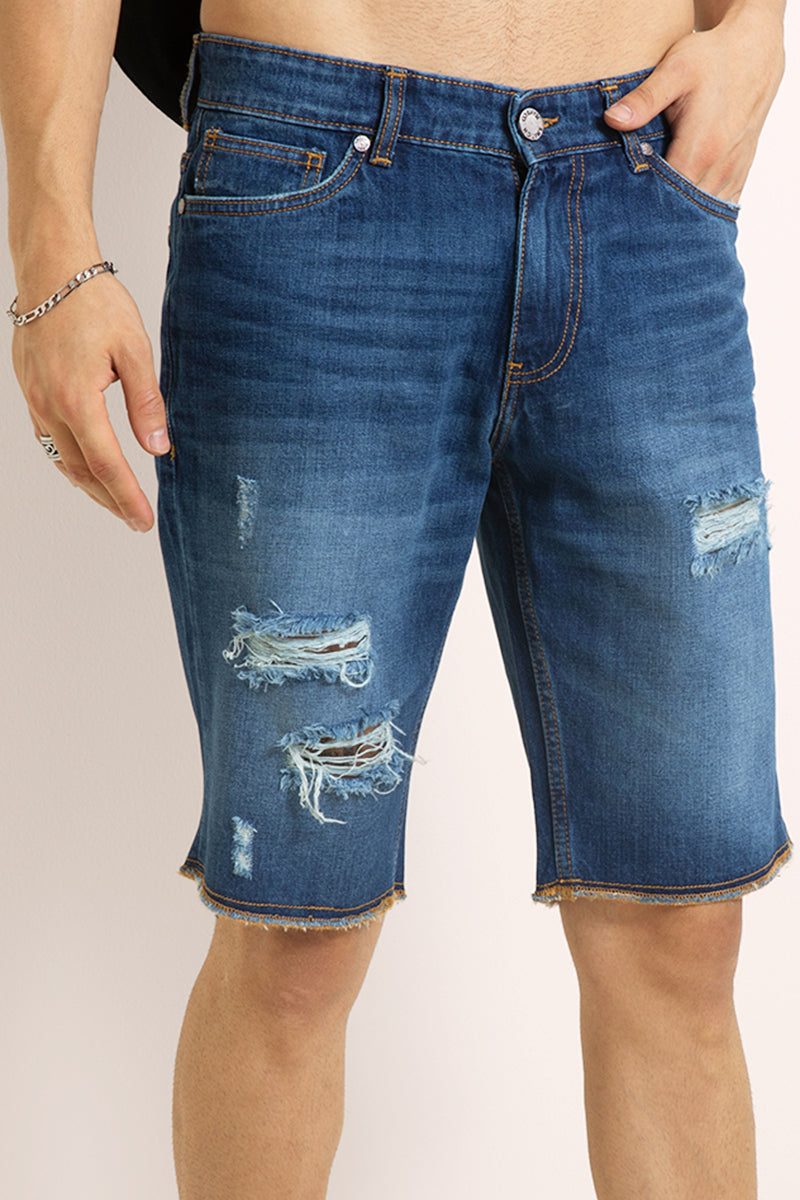 Advent Blue Denim Shorts - SNITCH