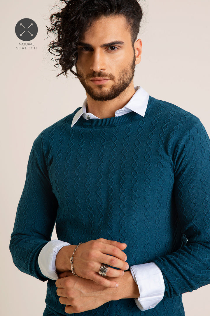 Zappy Teal Blue Sweater - SNITCH
