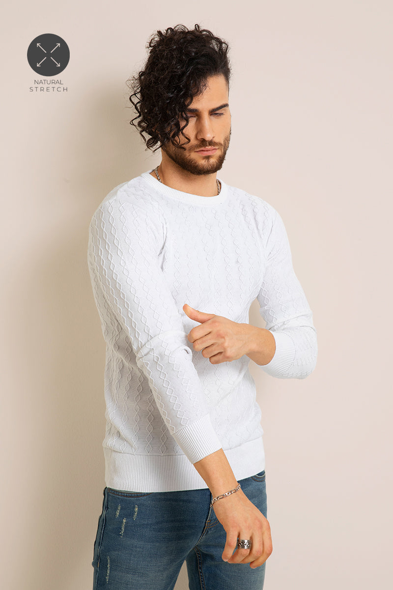 Zappy White Sweater - SNITCH