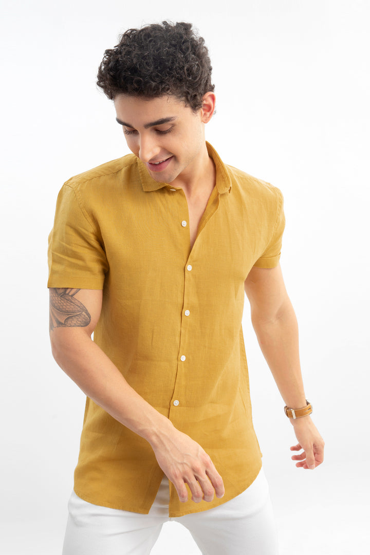 Splendour Camel Mustard Shirt - SNITCH