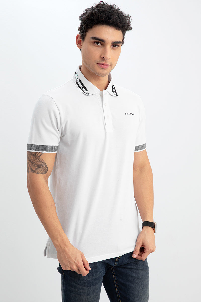 Embossed Snitch White T-Shirt - SNITCH