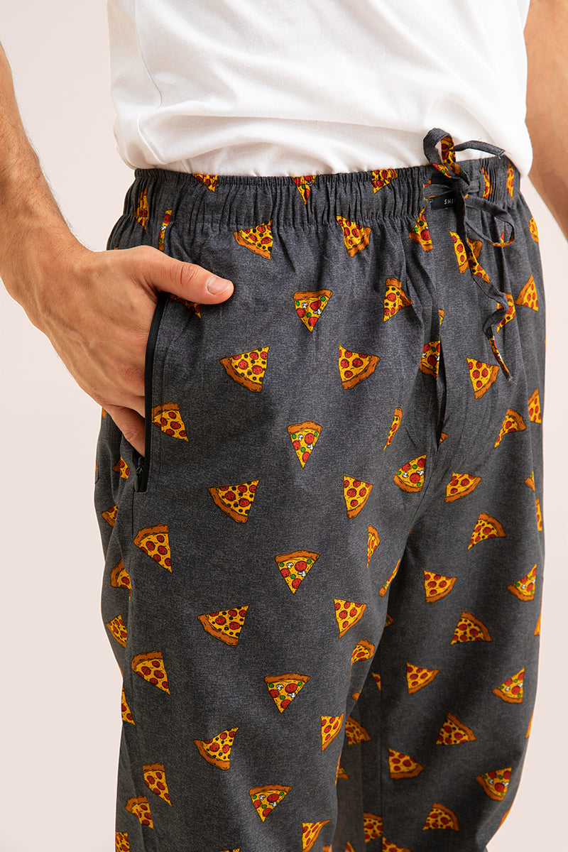 Pizza Charcoal Grey Pyjama - SNITCH