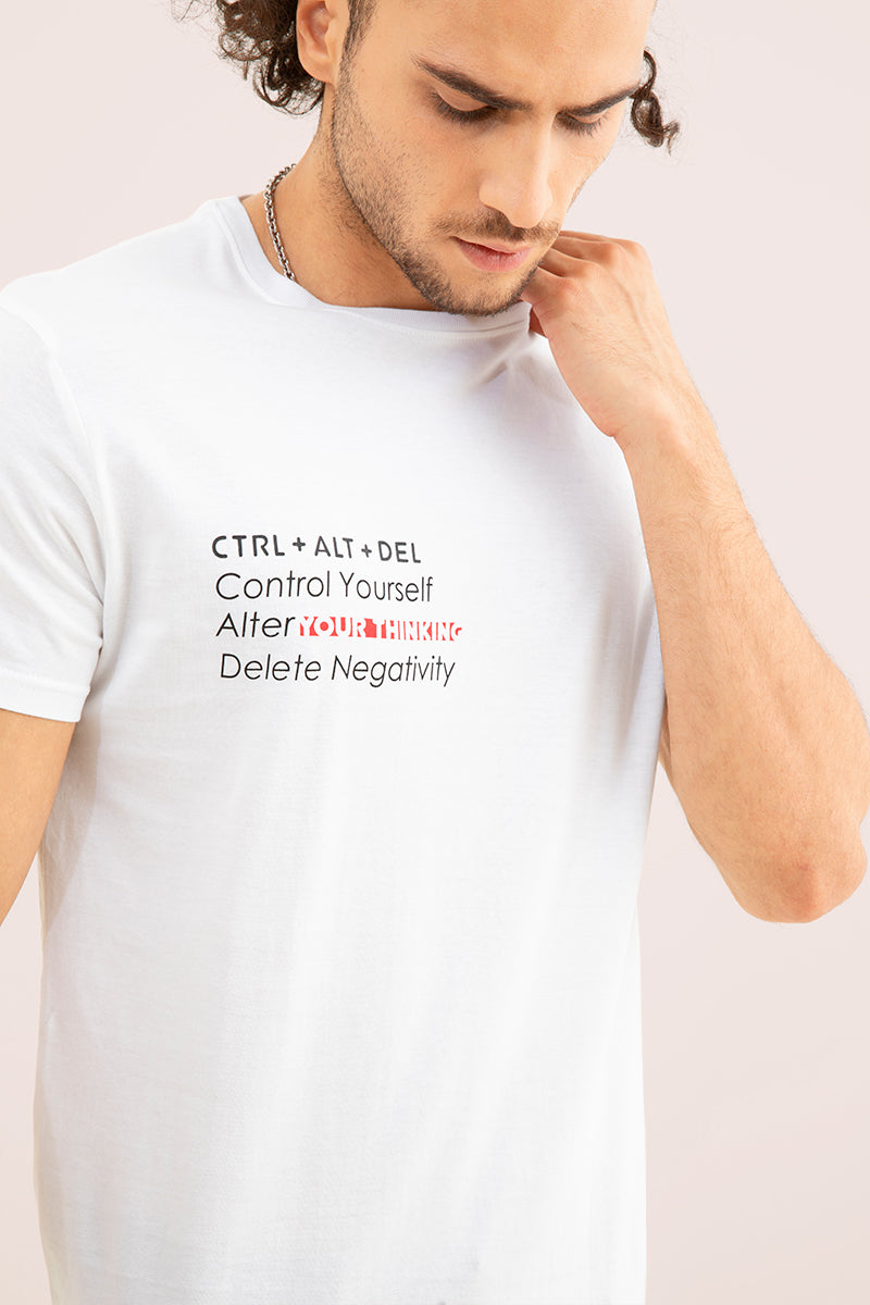 CTRL+ALT White T-Shirt - SNITCH