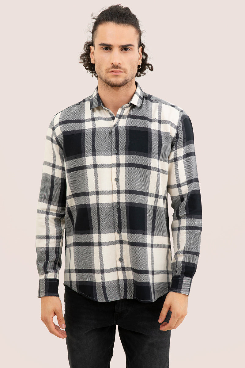 Flannel Check Black Shirt - SNITCH