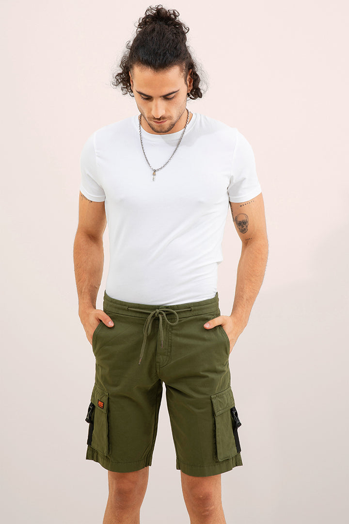 Romp Olive Cargo Shorts - SNITCH