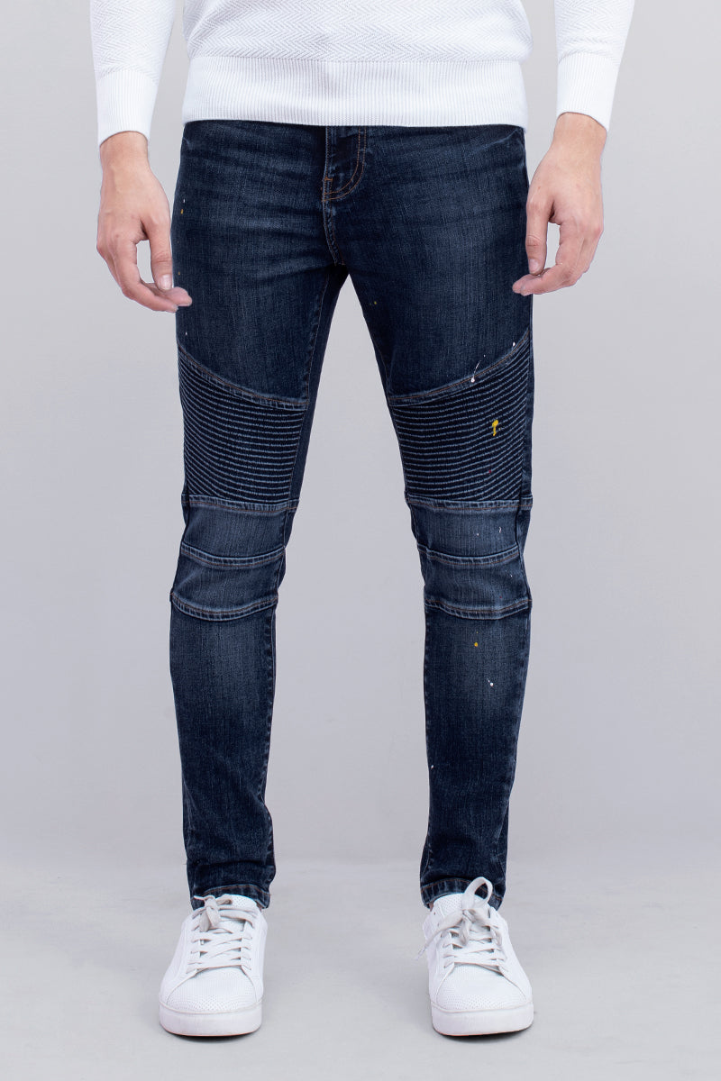 Biker denim jeans top
