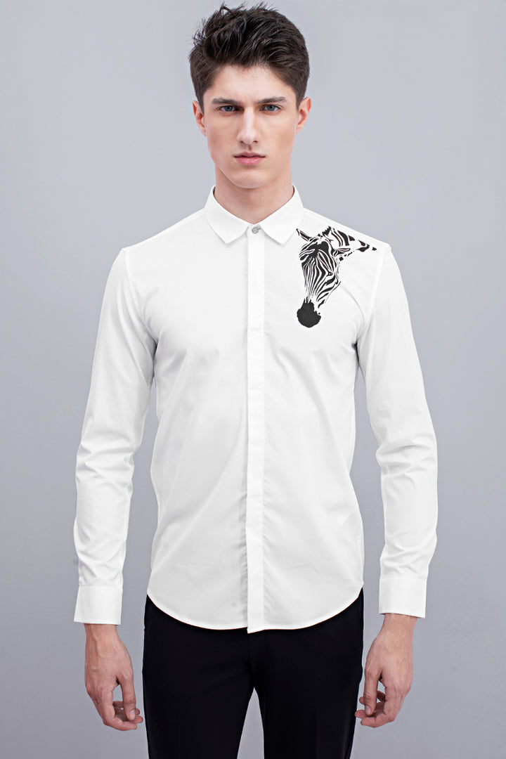Zebra White Print Shirt - SNITCH