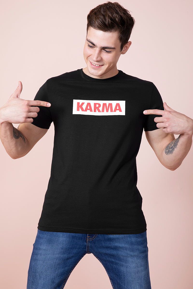 Karma Black T-Shirt - SNITCH