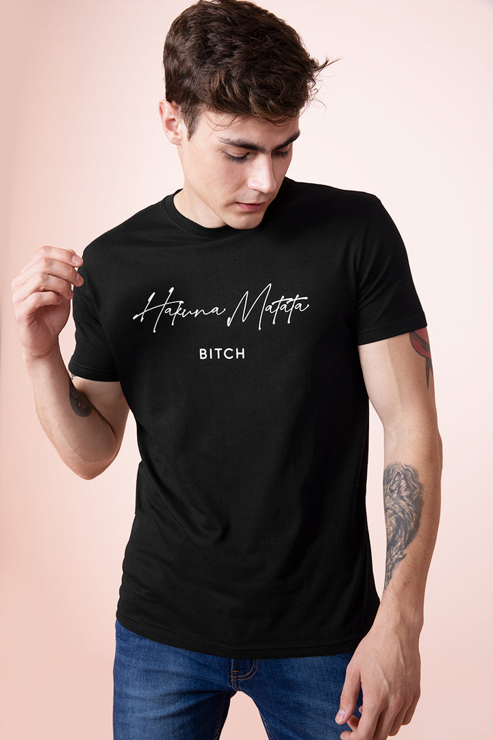 Hakuna Matata Black T-Shirt - SNITCH
