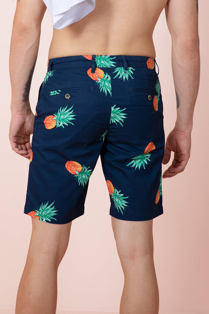 Exotic Pineapple Navy Shorts - SNITCH