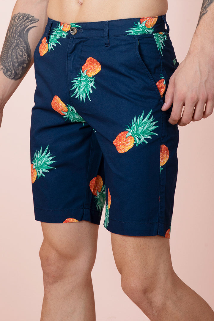 Exotic Pineapple Navy Shorts - SNITCH