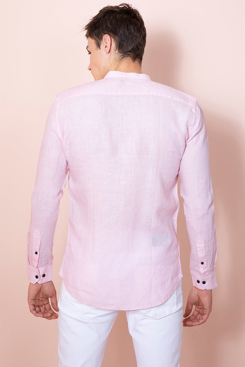 Opulence Pink Linen Shirt - SNITCH