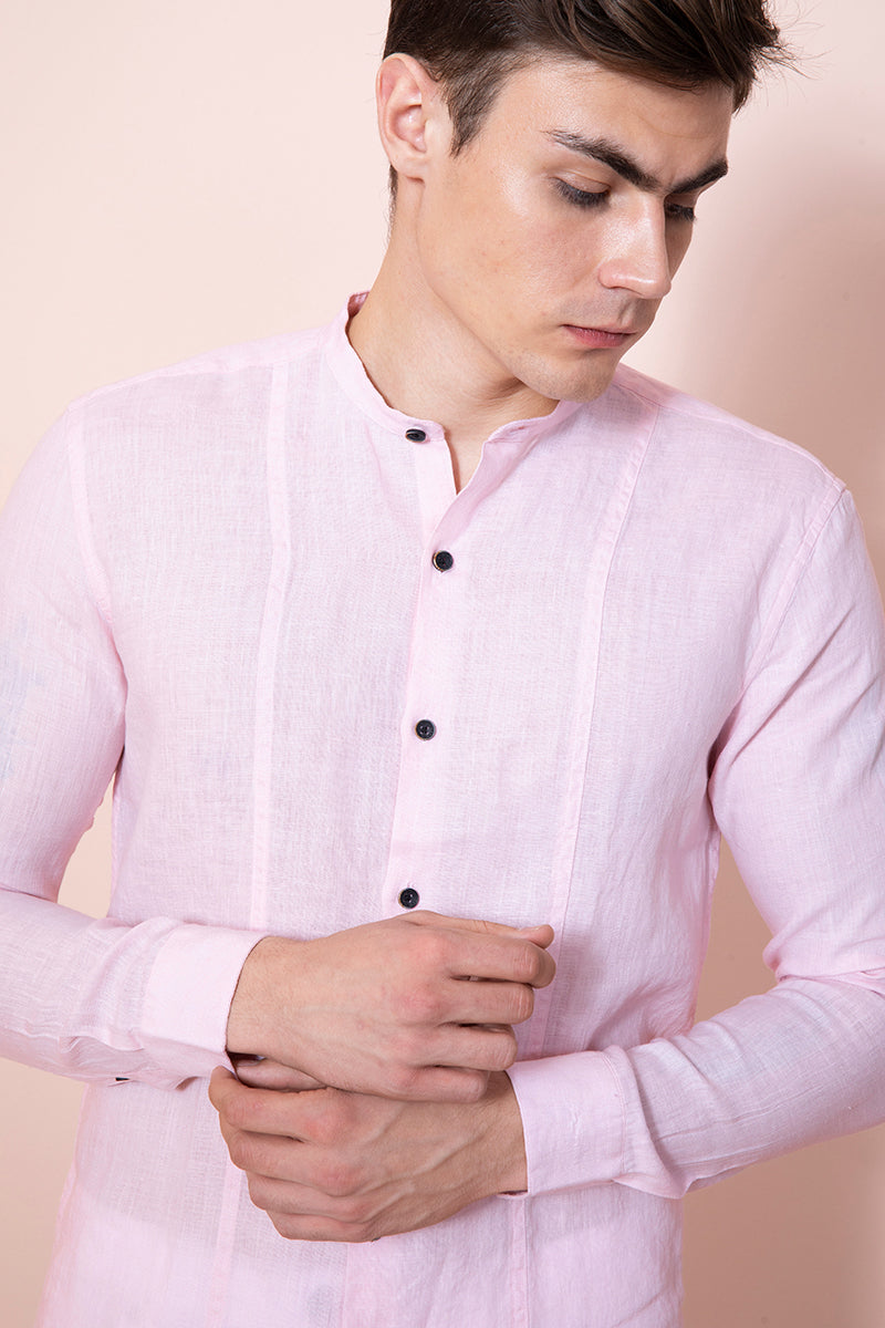 Opulence Pink Linen Shirt - SNITCH