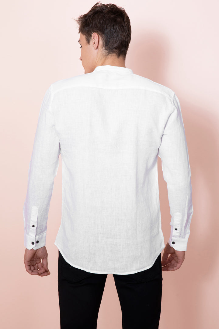 Opulence White Linen Shirt - SNITCH
