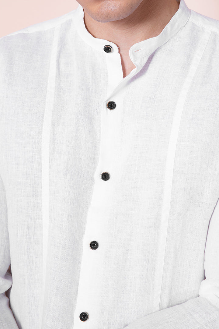 Opulence White Linen Shirt - SNITCH