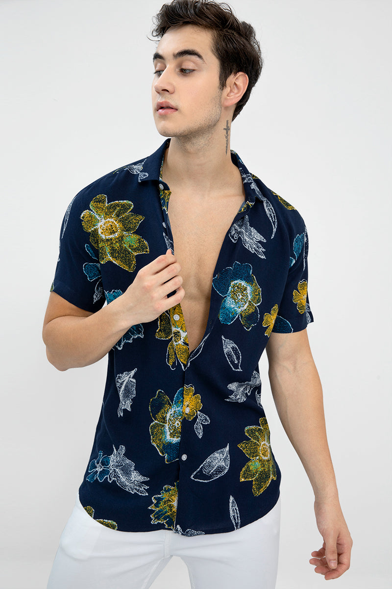 Poppy Navy Shirt - SNITCH
