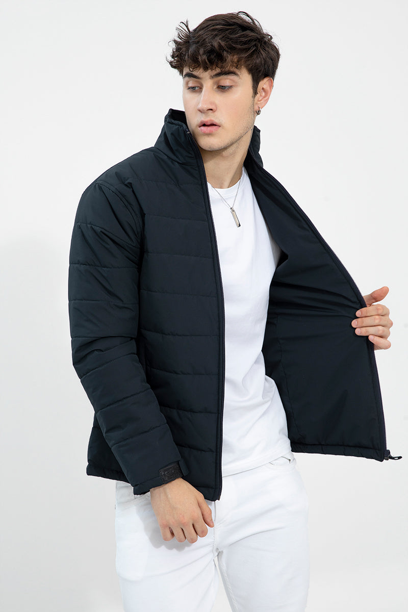 Puffer Bomber Navy Jacket - SNITCH