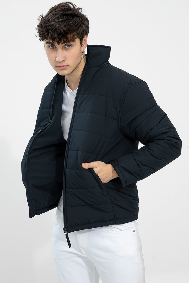 Puffer Bomber Navy Jacket - SNITCH