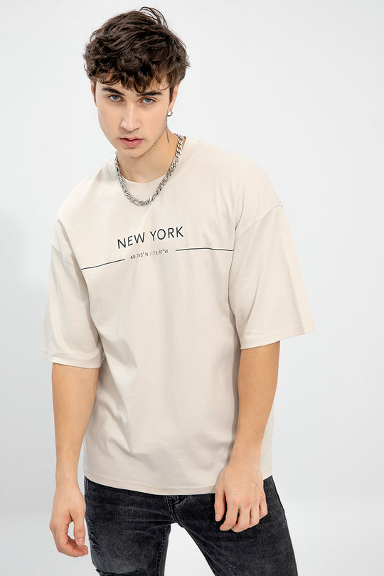 New York Cream Oversized T-Shirt - SNITCH