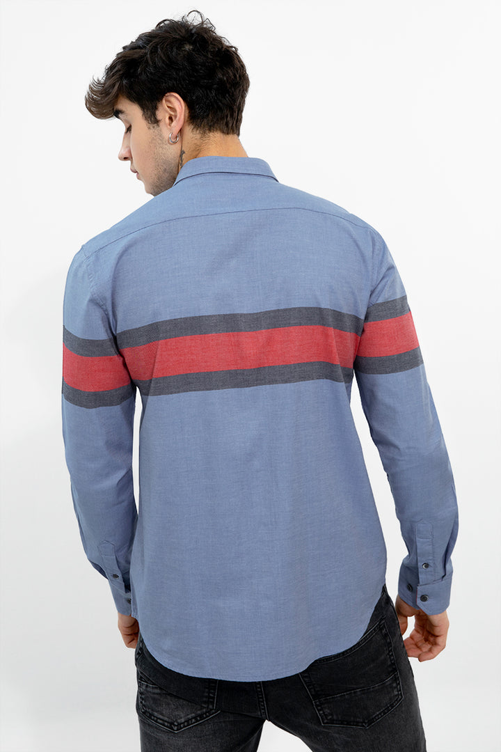 Double Panel Blue Shirt - SNITCH