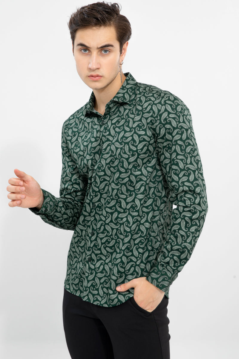 Persian Paisley Green Shirt - SNITCH