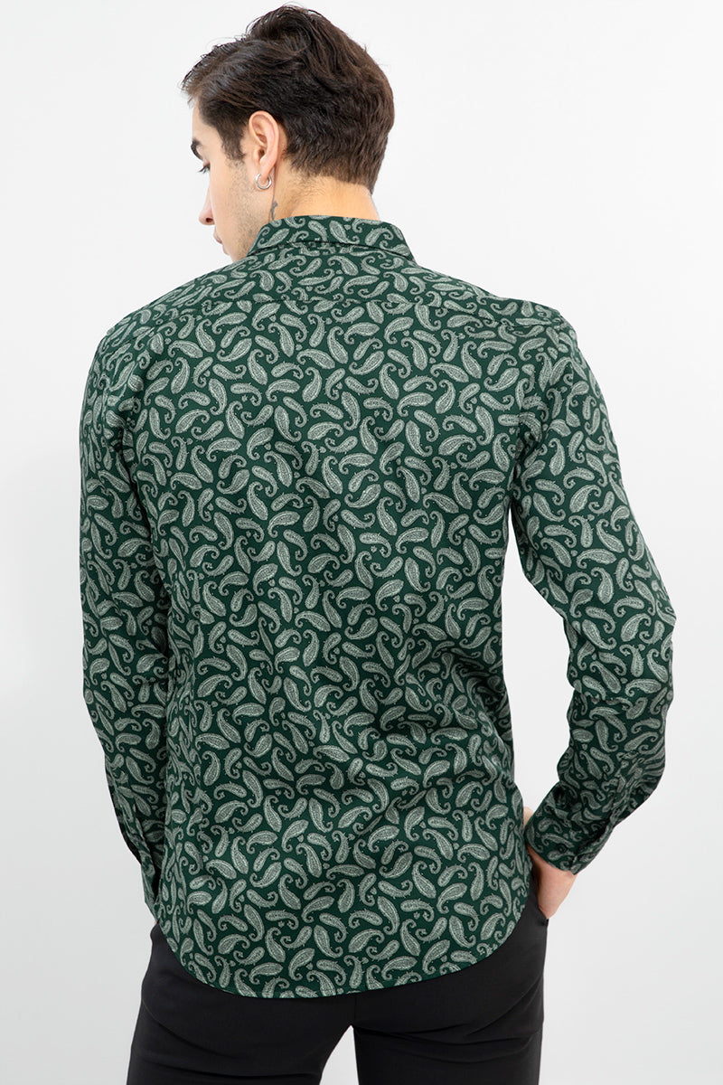 Persian Paisley Green Shirt - SNITCH